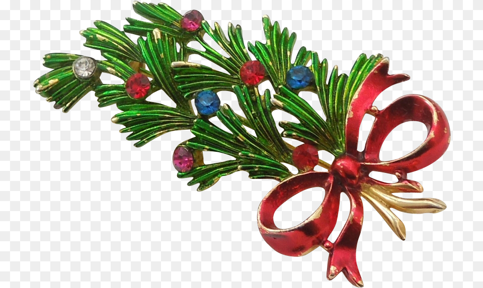 Hedy Vintage Pine Bough Christmas Pin Christmas Tree, Accessories, Brooch, Jewelry, Plant Png