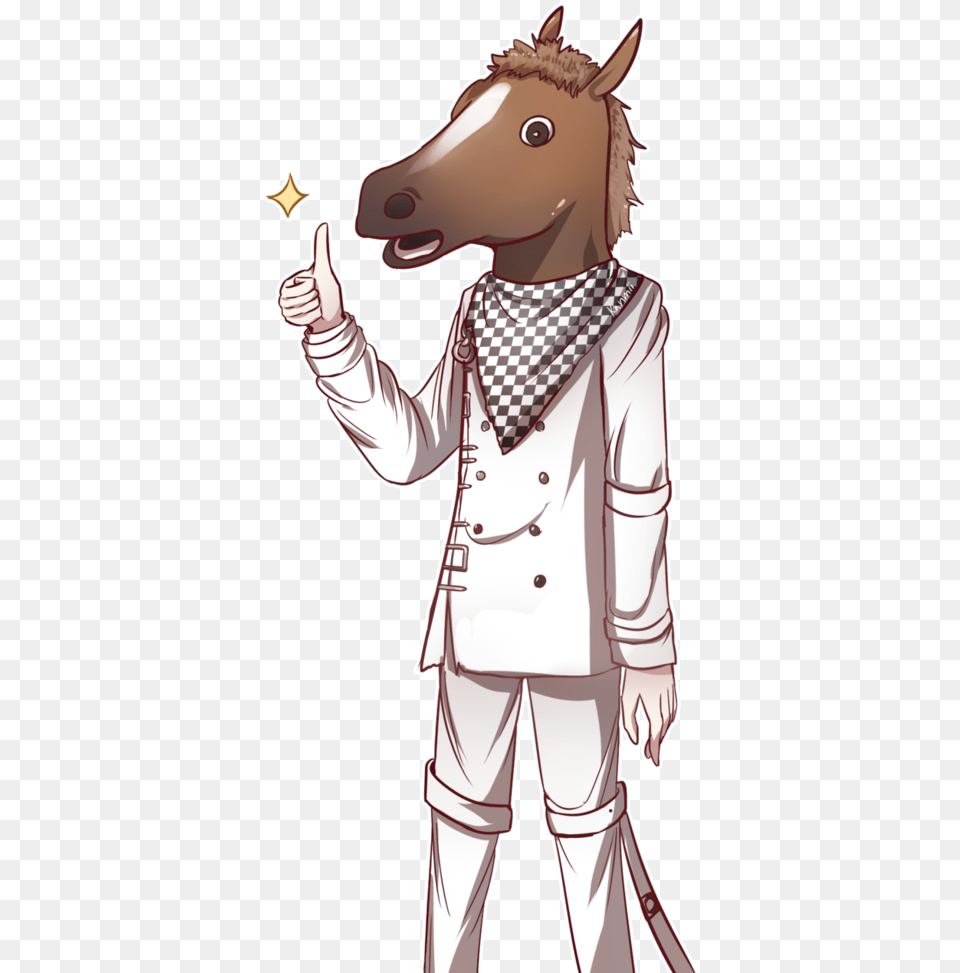 Heeeey Did You Know Ouma Means King Horse Well Now Kokichi Ouma Horse Mask, Person, Book, Comics, Publication Free Png Download