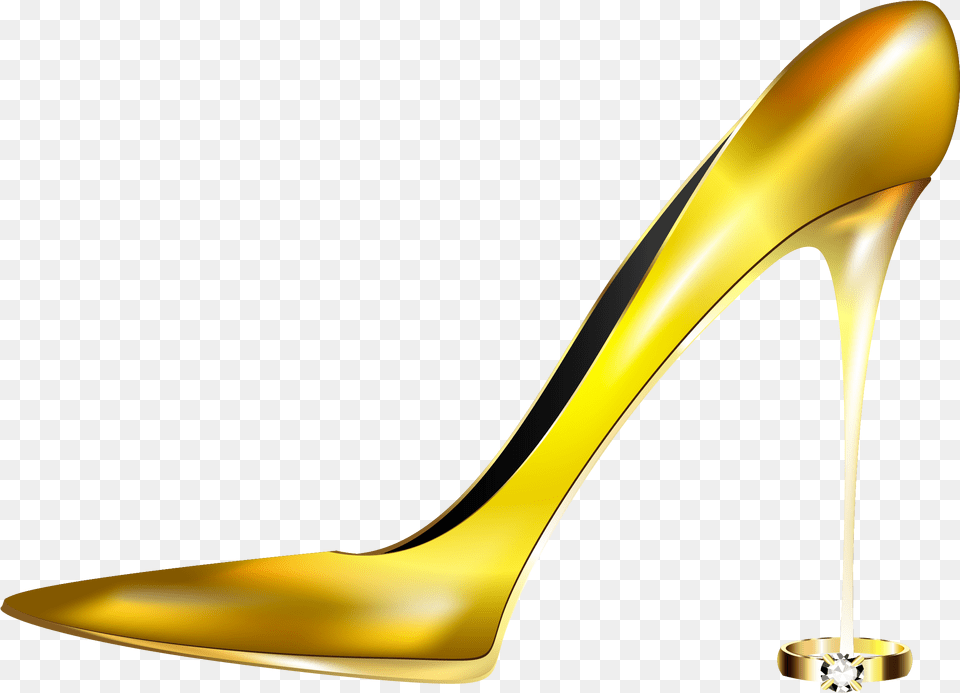 Heeled Footwear Shoe Heels Highheeled Transprent Clipart Gold High Heels, Clothing, High Heel Png