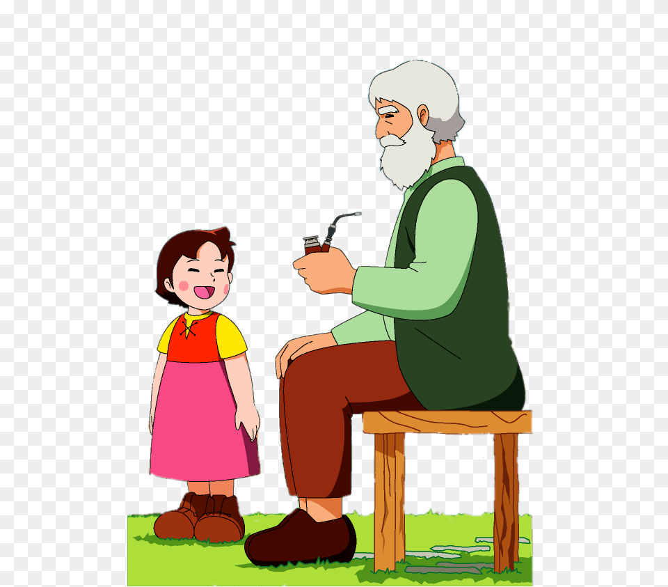 Heidi And Grandfather, Adult, Child, Female, Girl Png Image