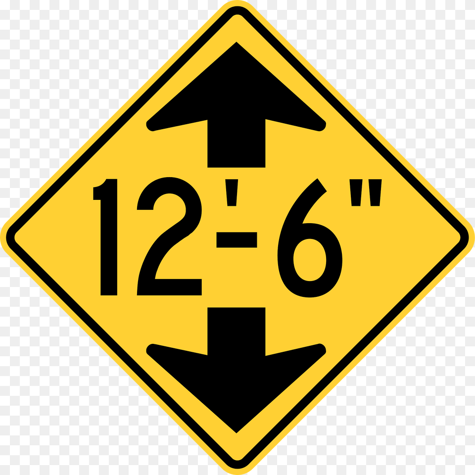 Height Restriction Ahead Sign In United States Clipart, Symbol, Road Sign Png