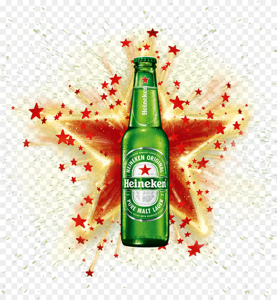 Heineken 2020 New Year, Alcohol, Beer, Beer Bottle, Beverage Png Image