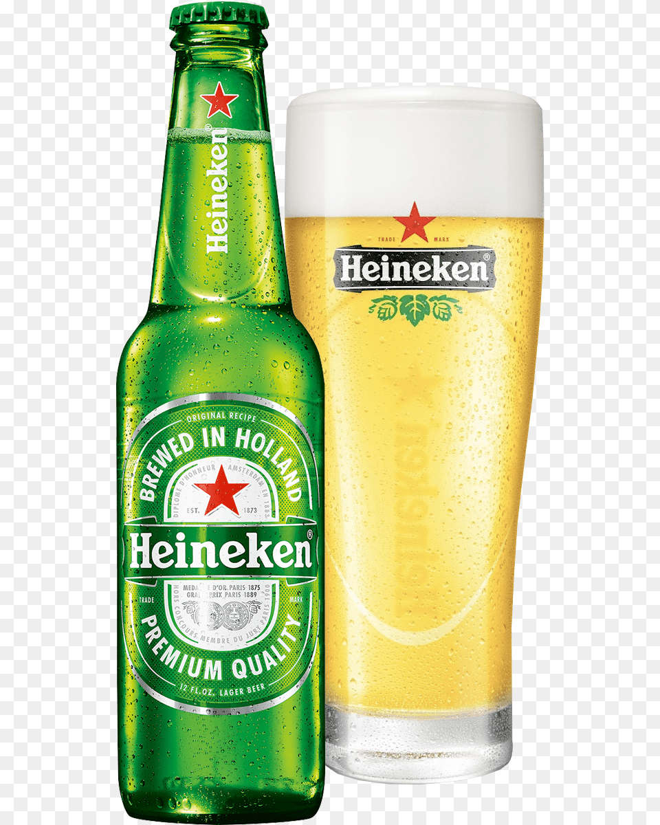 Heineken Bottle, Alcohol, Beer, Beverage, Glass Free Png