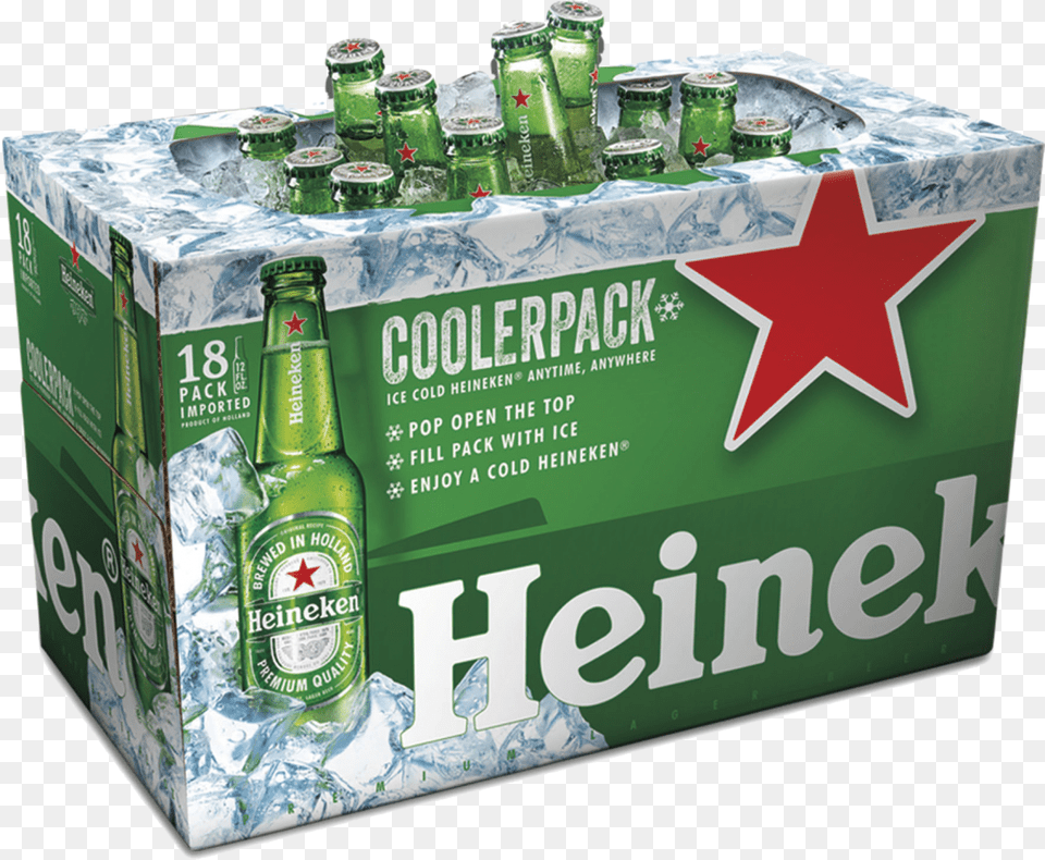 Heineken Cooler Pack, Alcohol, Beer, Beer Bottle, Beverage Free Png