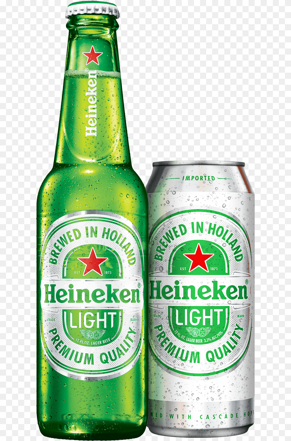 Heineken Light Beer, Alcohol, Beverage, Lager, Beer Bottle Png Image