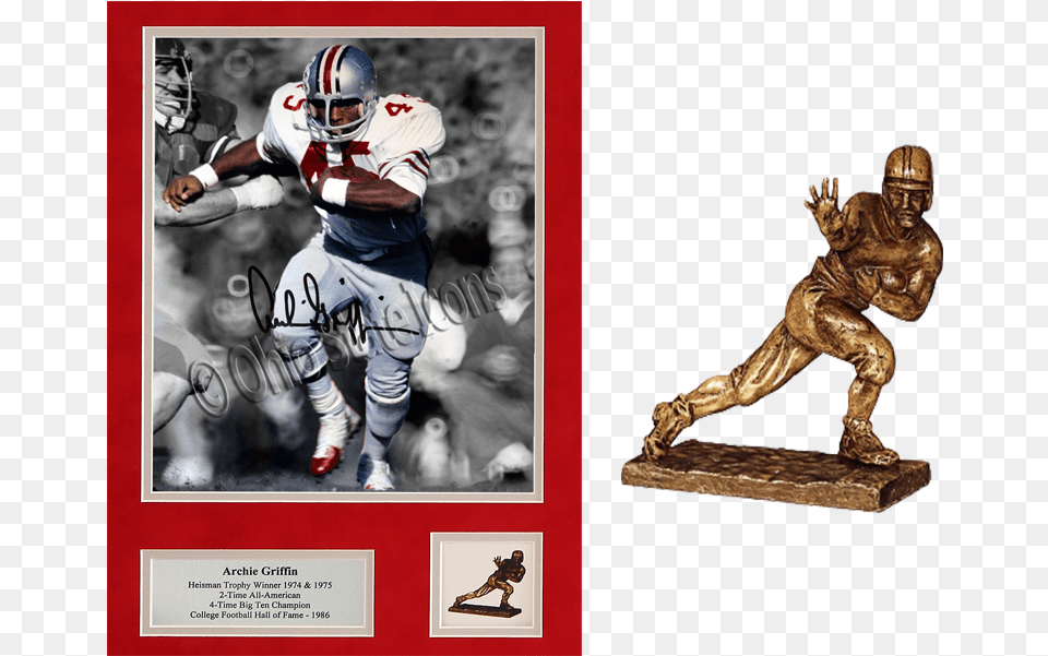 Heisman Trophy Archie Jerry Jack Signed, Person, People, Figurine, Helmet Free Png