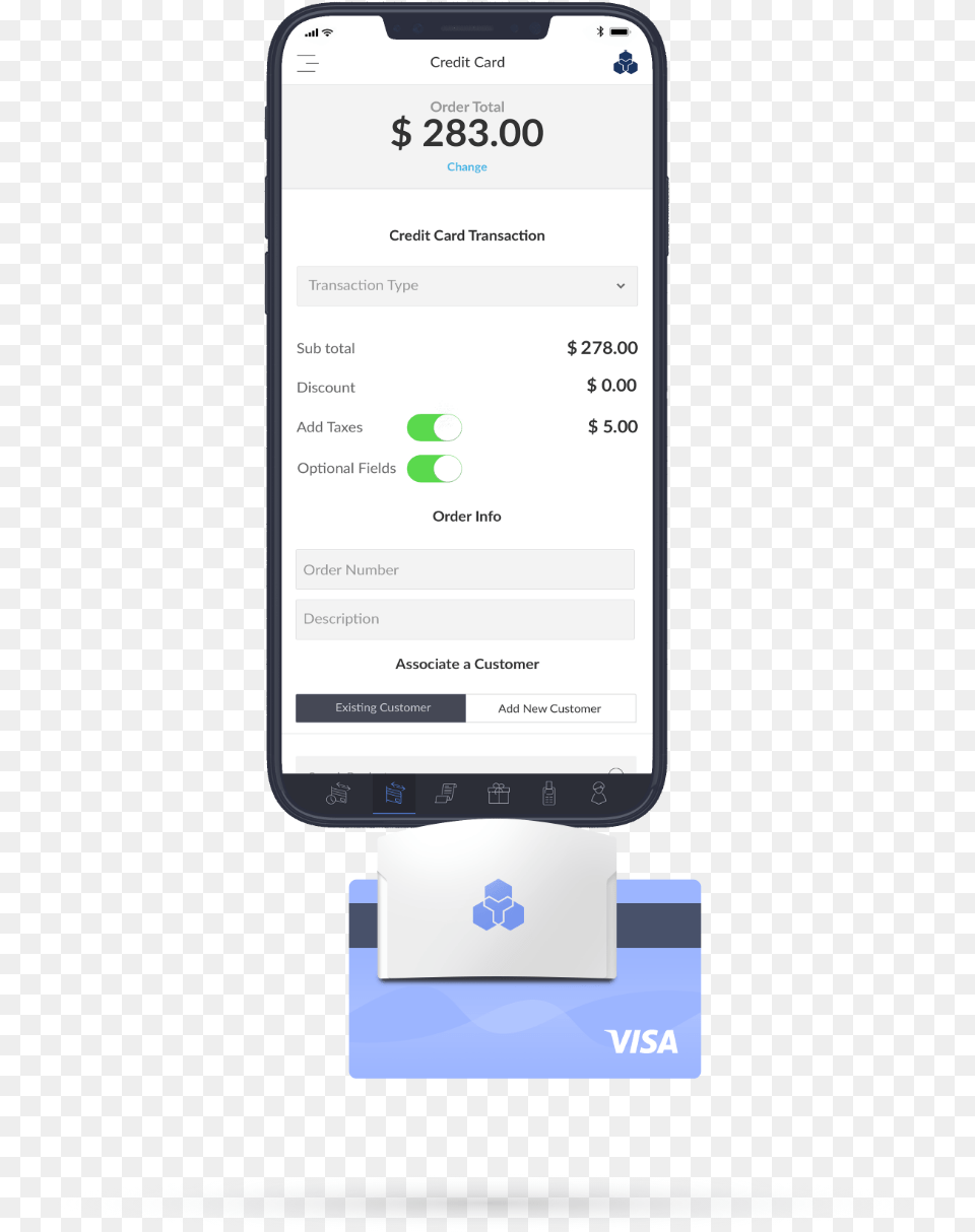 Helcim Mobile Payment App On Iphone X With Card Reader Iphone, Electronics, Mobile Phone, Phone, Text Free Png Download