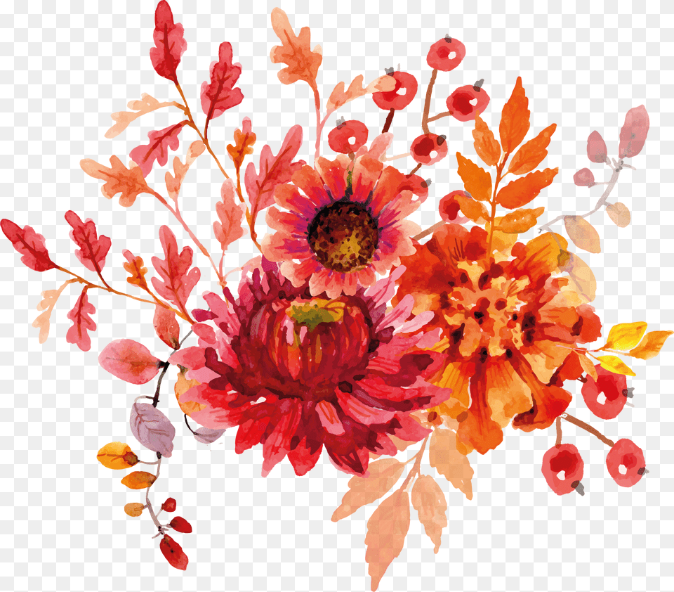Helen Ashley Flowers Watercolor Orange Watercolor Flowers, Art, Pattern, Plant, Graphics Free Png Download
