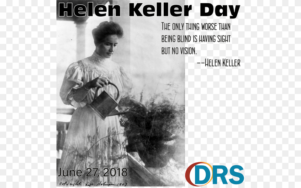 Helen Keller Watering Plants On A Porch Helen Keller, Nature, Man, Male, Outdoors Free Transparent Png