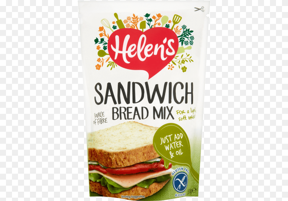 Helen S White Bread Mix Gluten Bread Mix, Advertisement, Burger, Food, Poster Png Image