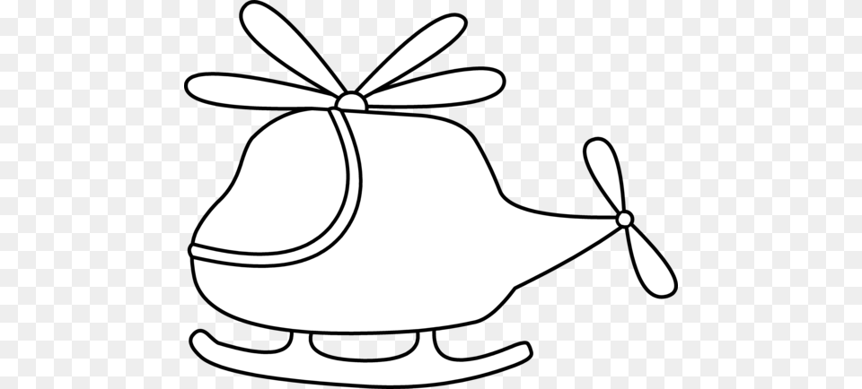 Helicopter Clipart Black And White, Clothing, Hat, Aircraft, Transportation Free Png Download