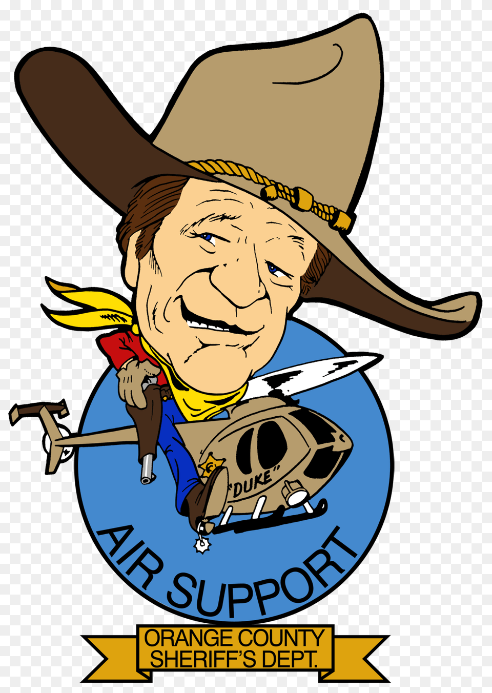 Helicopter Clipart Sheriff, Clothing, Hat, Advertisement, Person Png Image