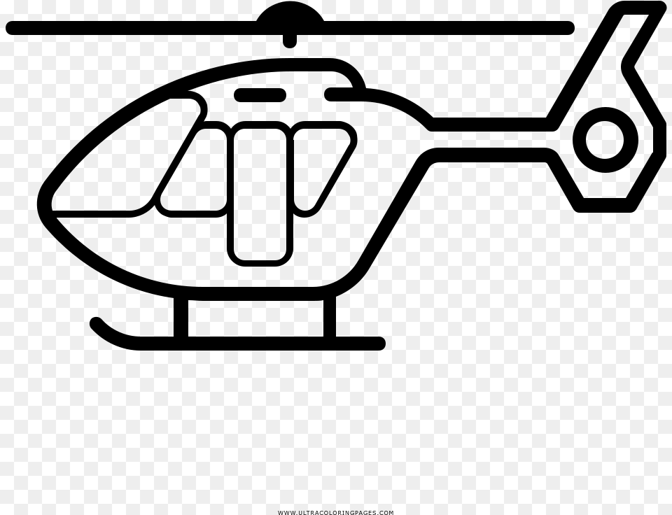 Helicopter Coloring Page, Gray Png