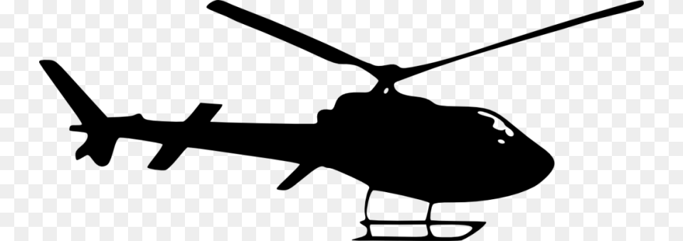 Helicopter Side View Silhouette, Aircraft, Transportation, Vehicle, Airplane Free Png