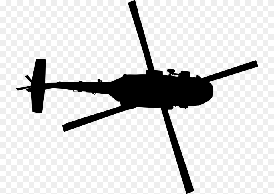 Helicopter Top View Silhouette, Aircraft, Transportation, Vehicle Free Png