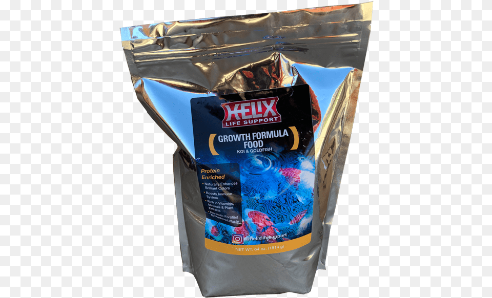 Helix Growth Formula Koi And Goldfish Food Bag, Noodle, Aluminium, Powder Png Image