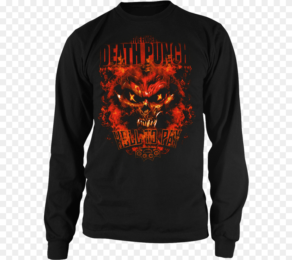 Hell To Pay Long Sleeve Tee Five Finger Death Punch Poster Flag Hell, Clothing, Knitwear, Long Sleeve, Sweater Free Png