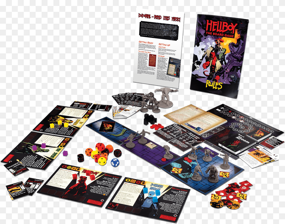 Hellboy Board Game Contents, Advertisement, Poster, Person Free Transparent Png