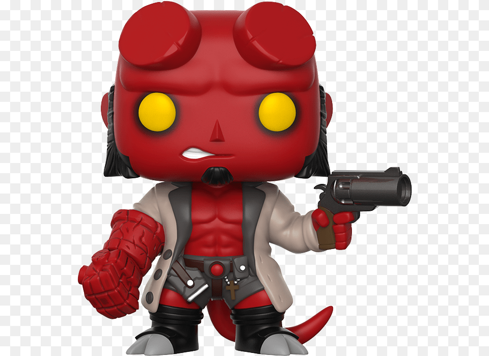 Hellboy With Jacket Pop Hellboy Pop Vinyl List, Robot, Gun, Weapon, Baby Png Image