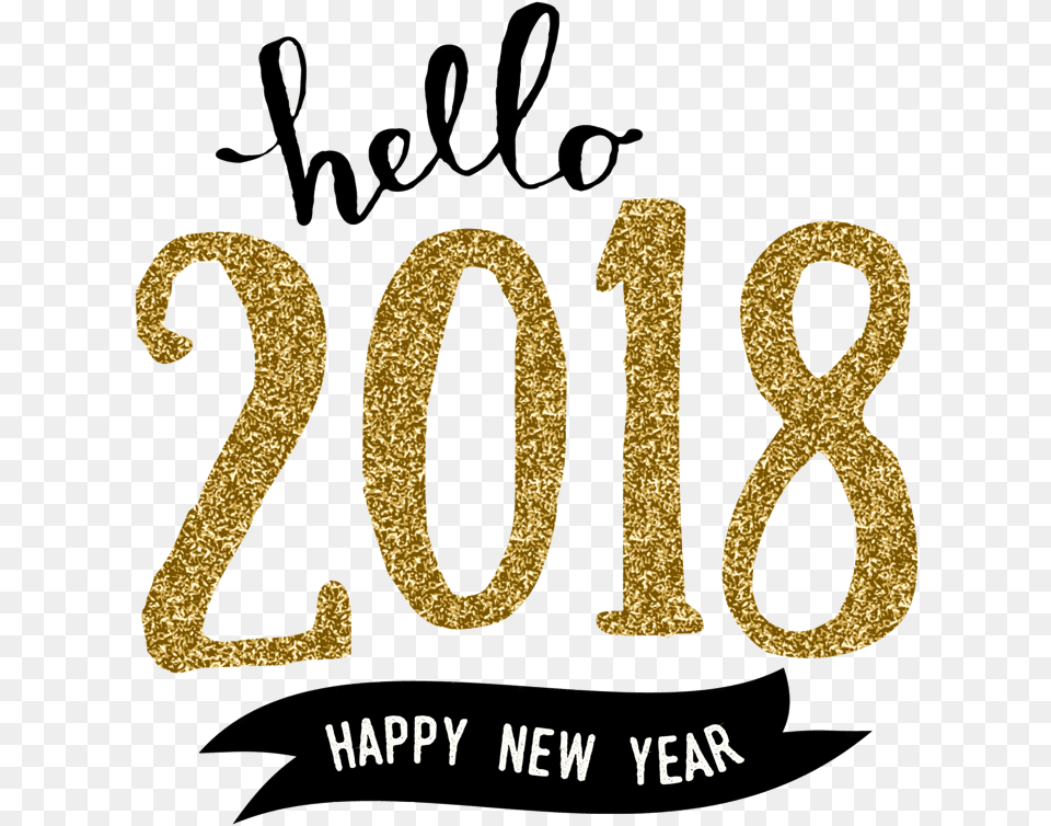 Hello 2018 Fancy Writing, Text, Number, Symbol Free Png