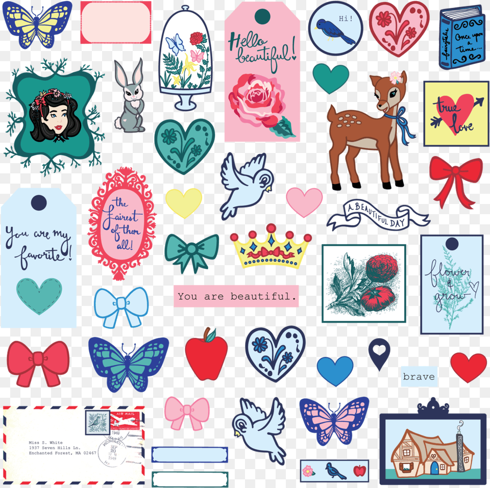 Hello Beautiful Digital Collection, Sticker, Mail, Greeting Card, Envelope Png Image