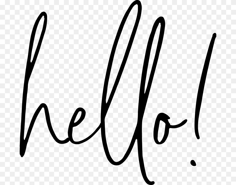 Hello Calligraphy, Gray Free Png