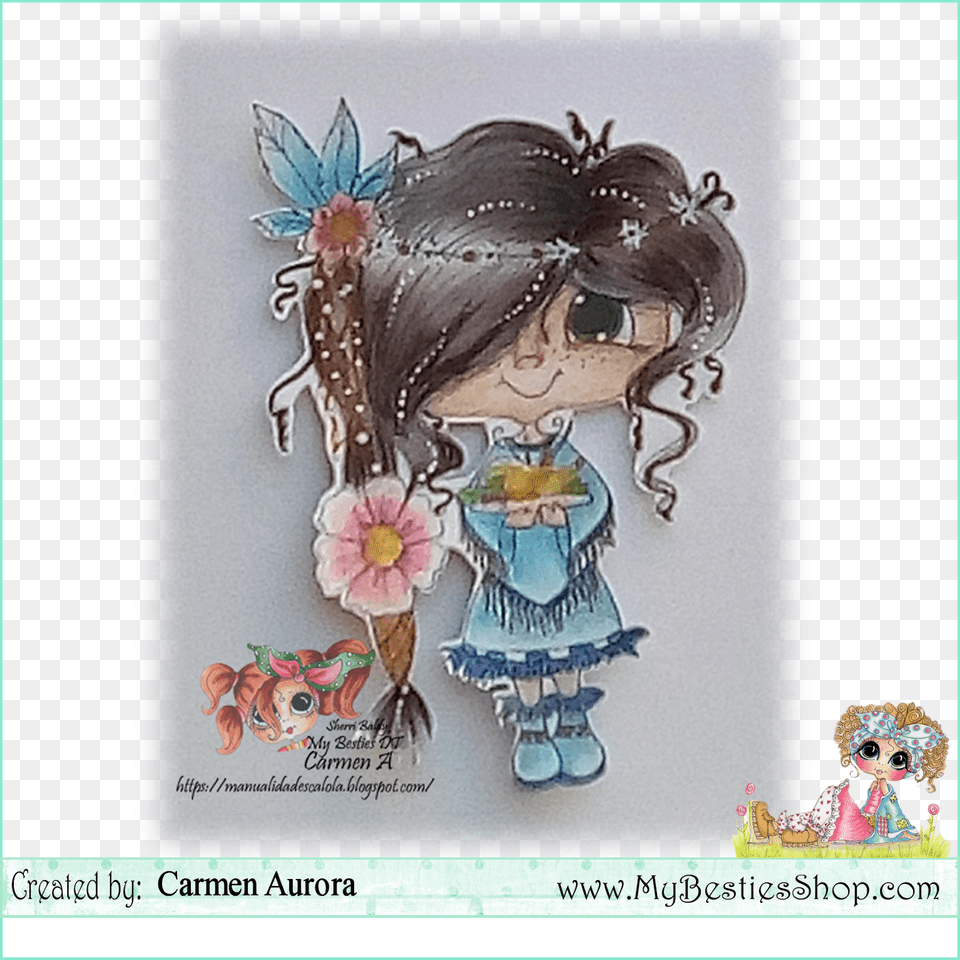 Hello Friends I Bring You A Tag Decorated With A Beautiful Cartoon, Greeting Card, Envelope, Mail, Girl Free Png Download