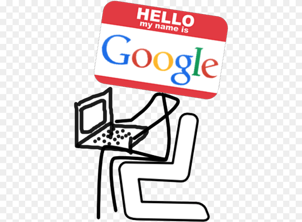 Hello I M Googlebot Stick Figure Sitting In Chair, Text, Number, Symbol, First Aid Png Image
