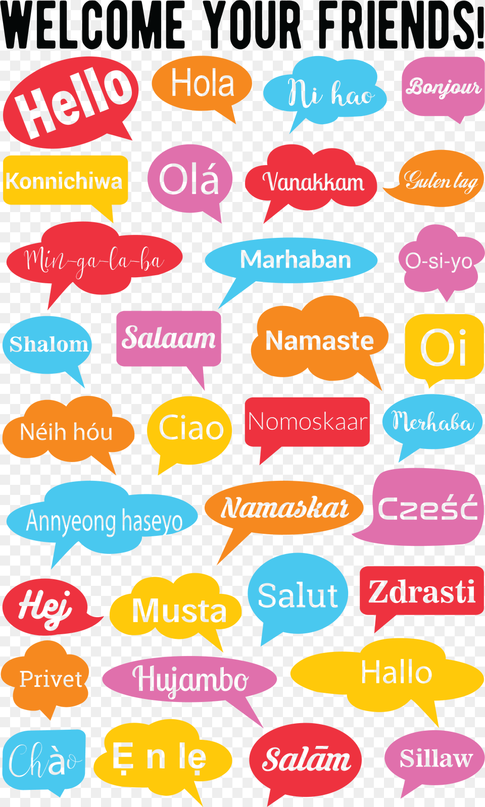 Hello In Dif Languages, Text Free Png