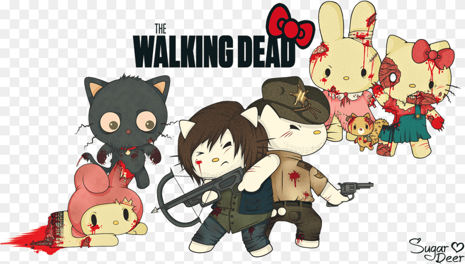Hello Kitty Art Style Walking Dead, Book, Comics, Publication, Baby Free Png Download