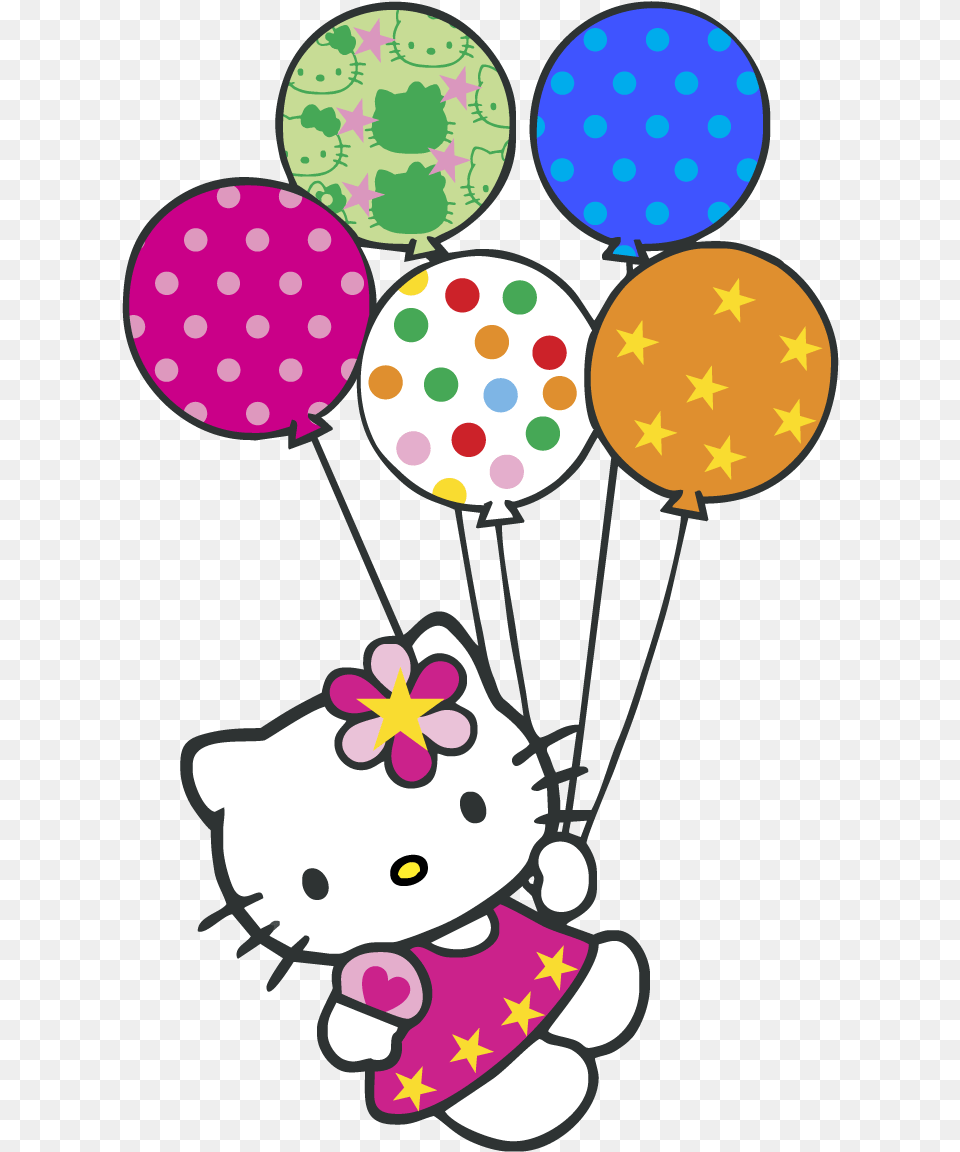 Hello Kitty Balloons Logo Vector Graphic, Applique, Pattern, Balloon, Rattle Png Image