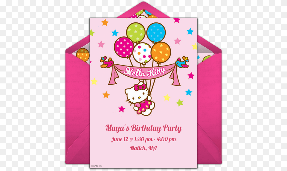 Hello Kitty Birthday Online Invitation Hello Kitty Invitation, Envelope, Greeting Card, Mail, People Free Png