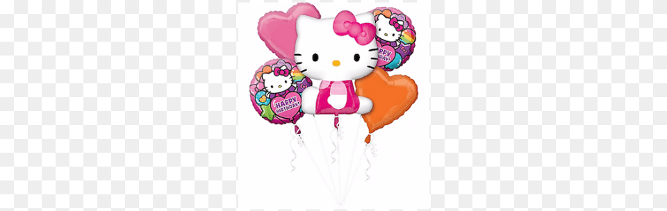 Hello Kitty Birthday Rainbow Balloon Bouquet Hello Kitty Balloons, Nature, Outdoors, Snow, Snowman Free Png