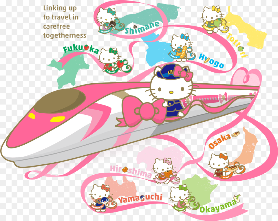 Hello Kitty Bullet Train Hello Kitty Shinkansen Route, Transportation, Vehicle Png