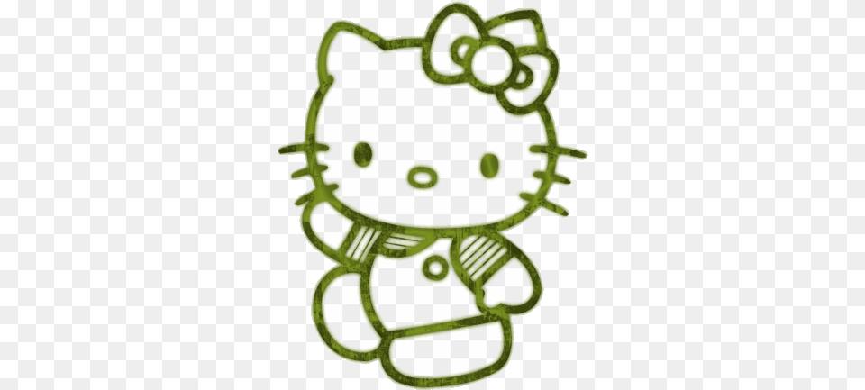 Hello Kitty Clipart White On Black Hello Kitty Color Template, Applique, Pattern, Plush, Toy Free Png