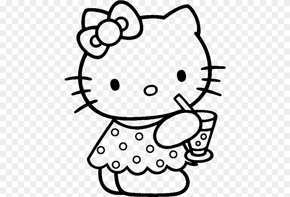 Hello Kitty Coloring Pages Png