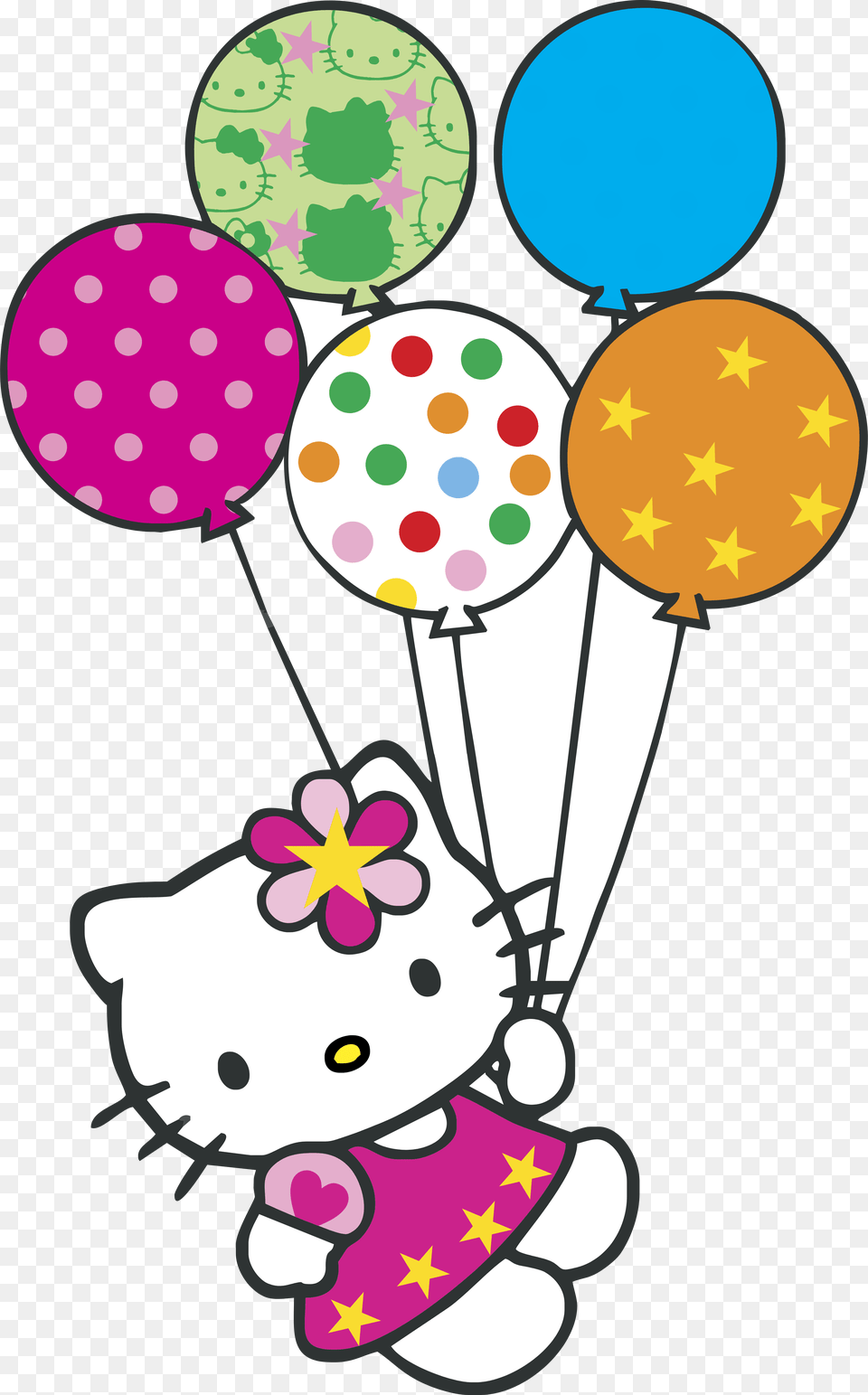 Hello Kitty Con Globitos Logo Transparent Puzzle Hello Kitty 4 In A Box Ravensburger, Balloon, Applique, Pattern, People Free Png