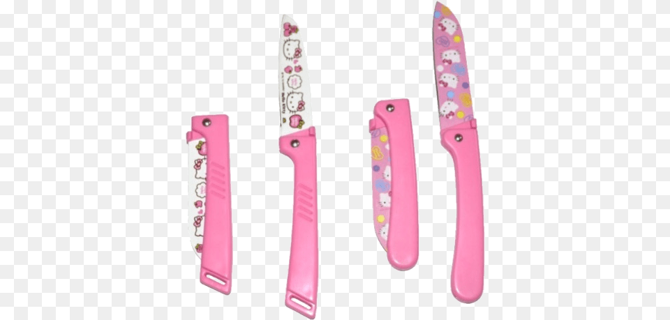 Hello Kitty Foldable Knives Available Harajukualien Hello Kitty Knife Transparent, Cutlery, Blade, Weapon, Dagger Free Png Download
