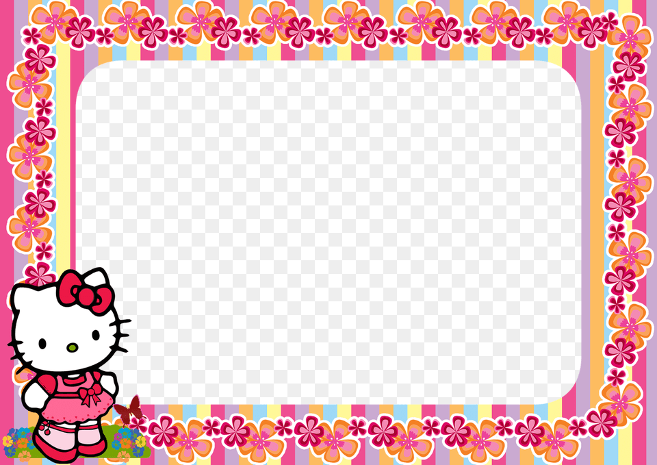 Hello Kitty Frames And Borders, Sticker, Baby, Person, Pattern Free Png Download