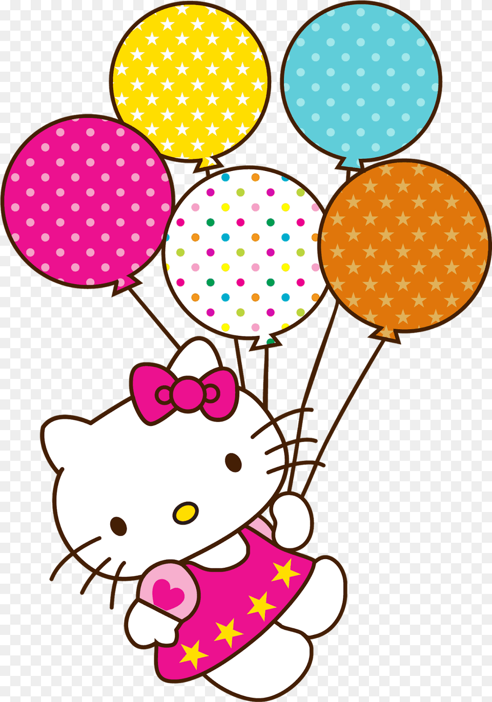 Hello Kitty Happy Birthday Balloons Birthday Hello Kitty, Pattern, Balloon, Chandelier, Lamp Free Png Download