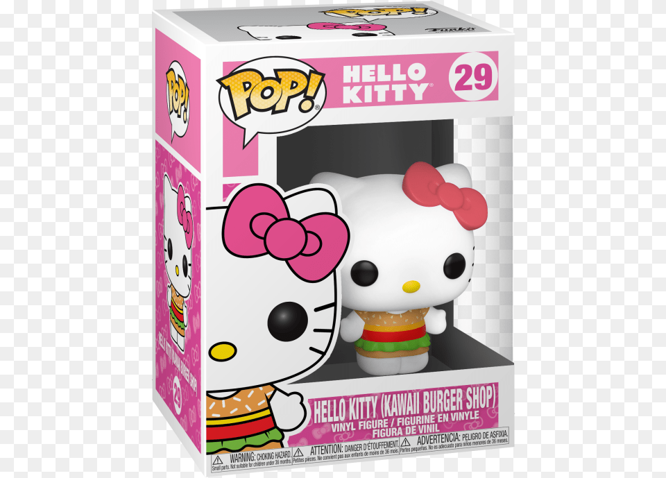 Hello Kitty Kawaii Burger Shop Pop, Plush, Toy, Box, Cardboard Free Transparent Png