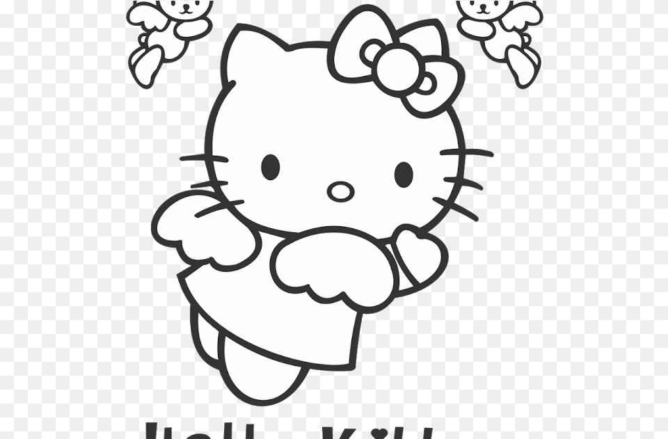 Hello Kitty Logo Vector Format Hello Kitty Clipart Black And White, Baby, Person, Stencil Png Image