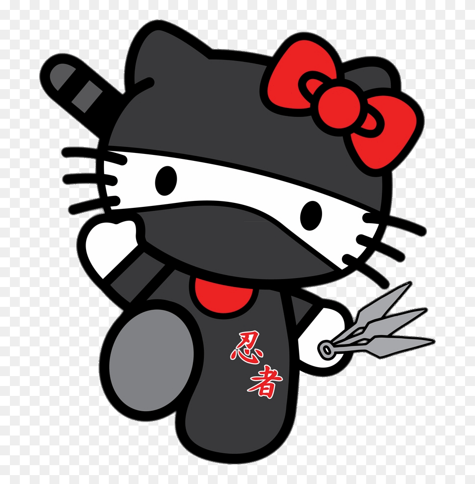 Hello Kitty Ninja, Ammunition, Grenade, Weapon, Cartoon Png Image