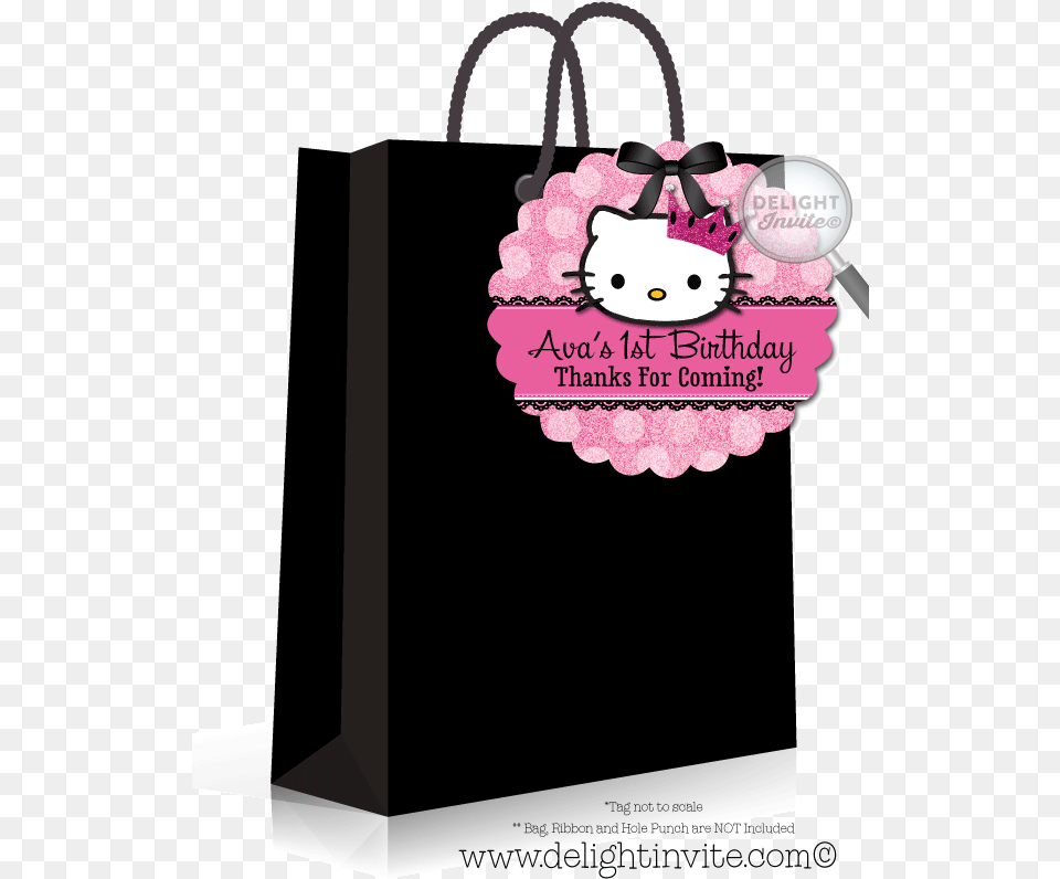 Hello Kitty Party Favor Tags Thanks Card Hello Kitty, Bag, Shopping Bag, Tote Bag, Accessories Png