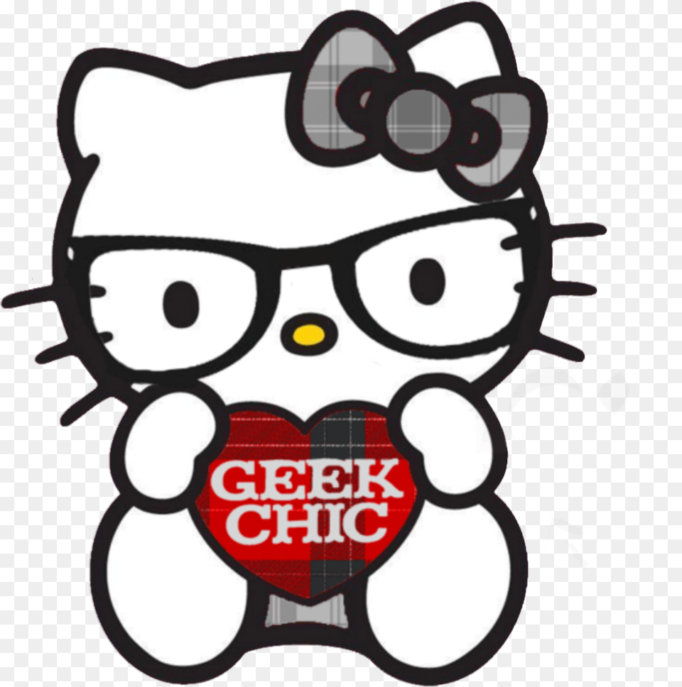 Hello Kitty Pics Geek Chic Nerd Otaku Geek Hello Kitty Wearing Glasses, Sticker, Accessories, Symbol Free Transparent Png