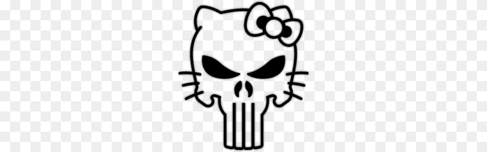 Hello Kitty Punisher Skull Vinilovaia Naklejka Kupit V Internet, Gray Png