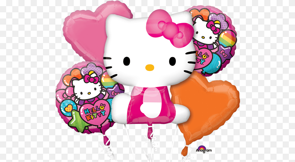 Hello Kitty With Balloons 14 600 X 600 Webcomicmsnet 1st Birthday Hello Kitty, Balloon, Toy, Food, Sweets Png