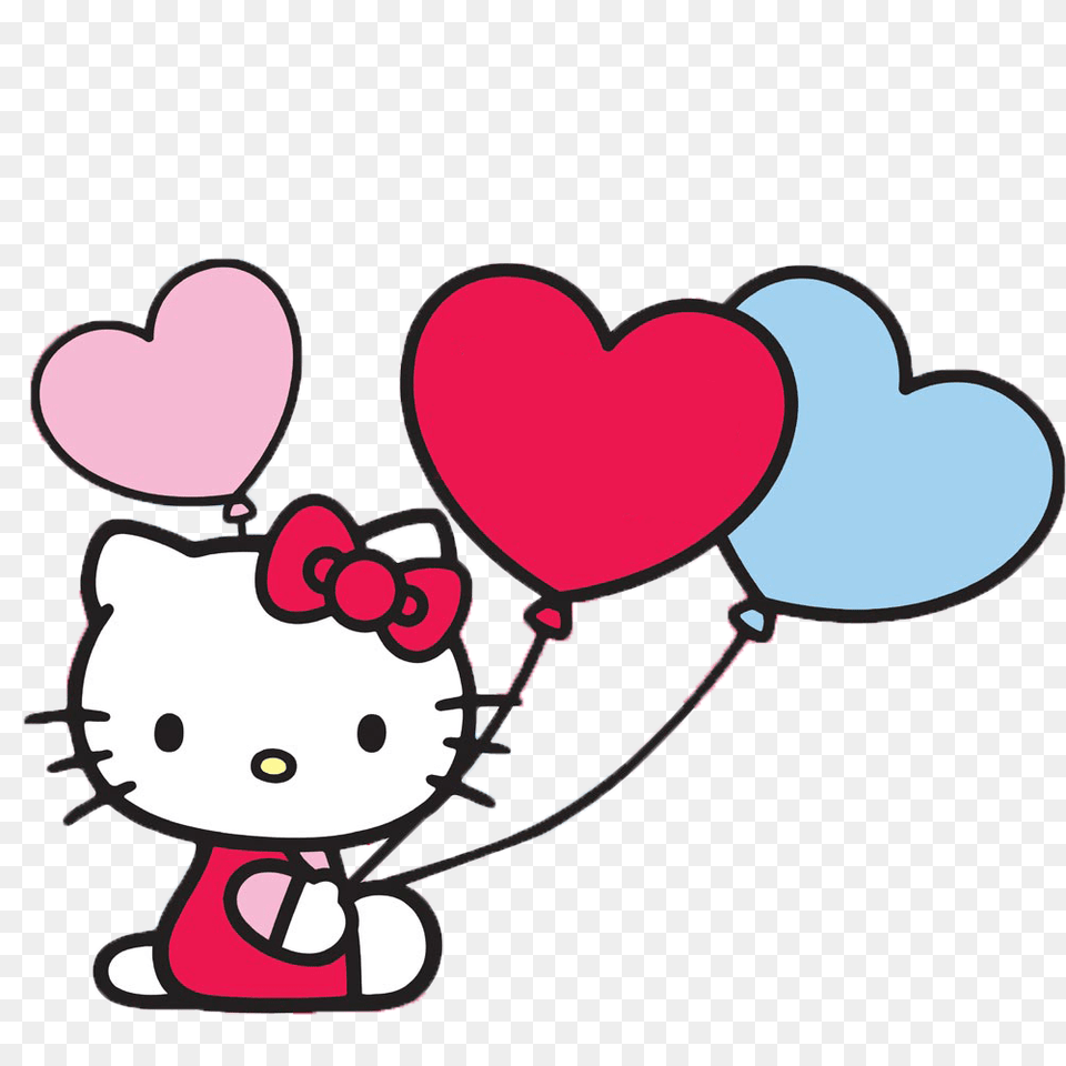 Hello Kitty With Balloons, Heart, Dynamite, Weapon, Face Free Transparent Png