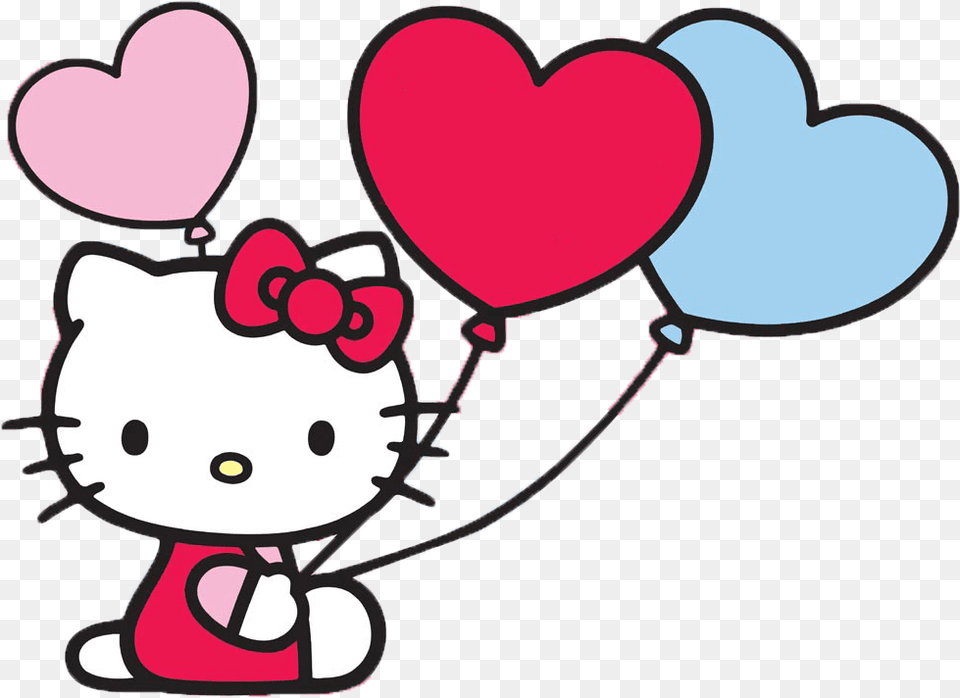 Hello Kitty With Balloons Hello Kitty Vector, Heart, Cupid Png Image