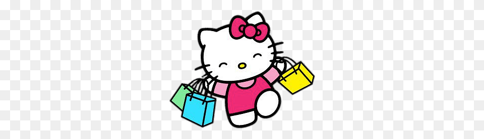 Hello Kitty With Shopping Bags, Bag, Dynamite, Weapon Png Image